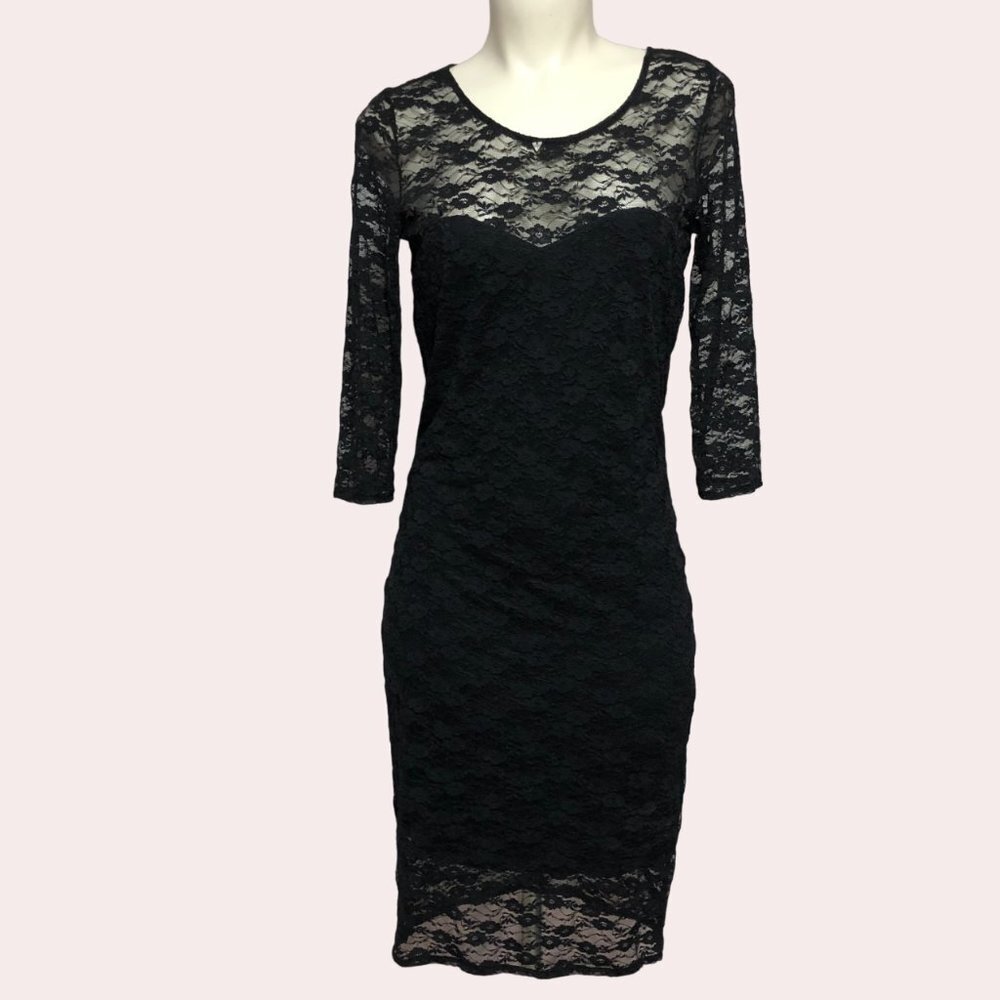 Guess Lace Little Black Party Cocktail Dress Size Small